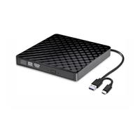 Hipzeepo CD Writer DVD RW USB3.0 Type-C 2 in 1 External Optical Drive Slim CD-DVD Reader Player Burner for Laptop Desktop PC