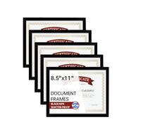 Hipzeepo Diploma Frame 8.5 X 11 Inch, Black 5-Pack Certificate Holder for Documents, Pictures, Posters, Artwork Display Photo