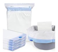 Hipzeepo for Adults,for Bedside Toilet Chair Compatible, 40 Pack Leak-Proof Commode Liners with 40 Absorbent Pads, Disposable Toilet Bag Set