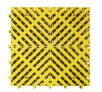 Hipzeepo Garage Floor Mats 2PCS Plastic Splicing Grille Tiles Car Wash Room Mat Multi-Function for Balcony Shop Car Beauty Yellow