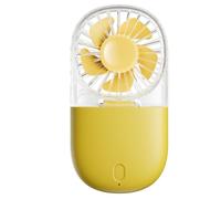 Hipzeepo Gift Handheld Fan Portable USB Transparent Fan Comfortable Neck Hanging Fan Yellow