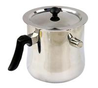 Hipzeepo Household Coffee Boiling Milk Pot Stainless Steel Intermediate Interlayer Water Injection Thermal Conductivity Pot 1.5L