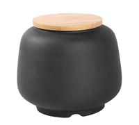 Hipzeepo Japanese Retro Style Personalized Big Ceramic Urn for Pets, Cremation Container Suitable for Cats and Dogs Black
