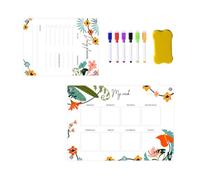 Hipzeepo Magnetic Acrylic Weekly Planner Calendar Memo Board for Refrigerator - Erasable Writing Style 2 TYU060