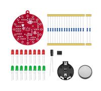 Hipzeepo NE555 LED Blinking PCB Soldering DIY Kit Christmas Tree Decoration Red Green Flashing Light Soldering Practice Board