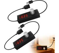 Hipzeepo Pack of 2 5V 2A USB Timer Socket Cable 24 Hours Adjustable Countdown Timer Switch and Automatic Shut-Off Function