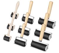 Hipzeepo Pack Rubber Brayer Roller Set of 9 Pieces- Art Craft for Gluing Printing Printmaking Applications 1.4/2.4/4 Inch Wallpapers Included