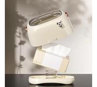 Hipzeepo Stylish Dust-Proof Trash Can -Button Design-Lid Included Multifunctional Remote Control& Tissue Holder for Bedroom Living Room White Tissue Box