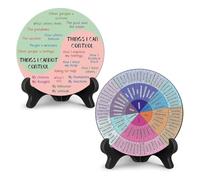 Hipzeepo Things I Can Control Therapy Calming Emotions Wheel Chart Desk Decor 2 Pcs Feelings Wheel Poster