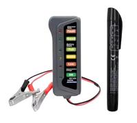 Hipzeepo Versatile 12V Vehicle Battery and Alternator Diagnostic Tool with Brake Fluid Tester and 6 LEDs