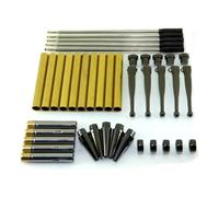 Hipzeepo Woodturning Slimline Pen Kit Set- Fancy Design, X 5 Units, Metal Finish, Twist Action Mechanism