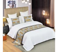 HIQACTLIF Bed Runners & Scarves Modern Polyester no Fadding Gold Bars Smooth Bedding Scarf Protection for Hotel Guesthouse Wedding Room