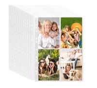 HIQE-FL 60 Pieces Transparent Postcard Sleeves, Transparent Postcard Sleeves, 4 compartments, 480 Double-Sided Photo Sleeves, Photo Sleeves DIN A4 Veloflex, Small Transparent Films, Photo Sleeves DIN
