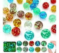 HIQE-FL Luminous Glass Beads for Children, 50 Pieces Glow in the Dark Glass Marbles, Colorful Glass Marbles, Glow in the Dark Marbles for Home Decoration.