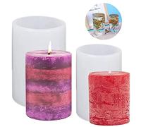 HIQE-FL Silicone Round Mould for Candle Making, Handmade Soap, Scented Candles, Craft Ornaments, Cylinder Resin Casting - 2 Pieces