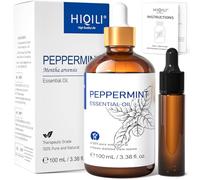 HIQILI 100ML Peppermint Essential Oil Add to Spray, Diffuser, Can Enjoy Air Freshening, Use in Kitchen, Bedroom, Office, Extra Free Travel Bottle