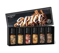 HIQILI Fragrance Oil Spice Set of 6 Premium Fragrance Oils, Cinnamon, Apple Cider, Pumpkin, Vanilla, Harvest Spice, Fall Leaf