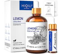 HIQILI Lemon Essential Oil for Cleaning, Aromatherapy, Skin, Add to Spray, Diffuser, DIY - 100ml