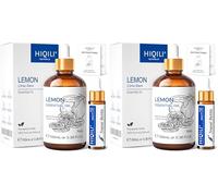 HIQILI Lemon Essential Oil for Cleaning, Aromatherapy, Skin, Add to Spray, Diffuser, DIY - 100ml (Pack of 2)