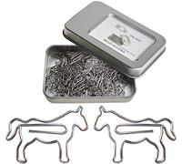 HiQin Cute Paper Clips Horse, Animal Shaped Page Marker for Office School Supplies - Gift Idea 30 Counts (1 Box Pack)