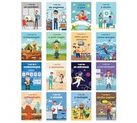 HIQINLUG 16 PCS STEAM Careers Posters Classroom Decorations, Science Classroom Job Bulletin Board Decoration Job Chart Poster with Inspirational Quotes Poster for Schools Teacher Wall Decor Supplies