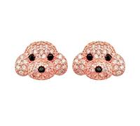 Hiqmic 925 Sterling Silver Cute Dog Puppy Head Earrings Ear Stud Piercing Fashion Zirconia White Gold Plated Jewellery Gift, WA90055-Rosegold