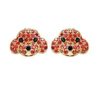 Hiqmic 925 Sterling Silver Cute Dog Puppy Head Earrings Fashion Zirconia White Gold Plated Jewellery Gift, WA90055-G Red