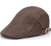 HIQUACC Flat Cap for Men Vintage Gatsby Hunting Cap Newsboy-Style Irish Beret Driving Cabbie Hat (Coffee)