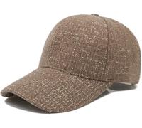 HIQUACC Men Women Gold Thread Plaid Baseball Cap Classic 6 Panel Duckbill Caps Sun Hat for Outdoor Hiking Travel (Khaki)