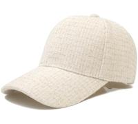 HIQUACC Men Women Gold Thread Plaid Baseball Cap Classic 6 Panel Duckbill Caps Sun Hat for Outdoor Hiking Travel (White)