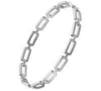 HIQUACC Stainless Steel Hollow Bracelet for Women Gold Plated Love Friendship Bangle Titanium Steel Bracelet (7127 Square Silver)