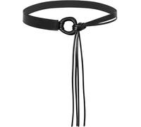 HIQUACC Women's Thin PU Leather Knotted Waist Belt with Tie Ends | Adjustable Tassel Belts Bohemian-style for Dresses Pants Coat Casual Daily Wear