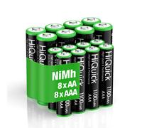 HiQuick 16 x AA AAA Rechargeable Batteries Set 8 x 2800mAh AA Batteries & 8 X 1000mAh AAA Batteries High Capacity Rechargeable Batteries