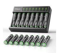 HiQuick 16 x AAA 1100mAh Ni-MH Rechargeable Batteries with 8-Bay LED AA AAA Battery Charger, Batteries and Charger Combo