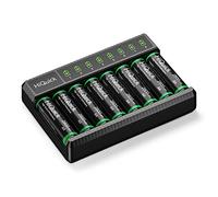 HiQuick 8 Pcs 2800mAh AA Rechargeable Batteries with 8 Slot LED Smart Battery Charger Set, Type C Fast Charging for Ni-MH/Ni-CD Rechargeable Batteries