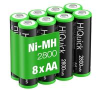 HiQuick Ni-MH AA 8pcs 2800mAh Rechargeable Batteries High Capacity 1.2 Volt(1.2 V) Rechargeable Battery AA Low Self-Discharge