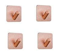HIRAIDAI Adhesive Hook 4 Pack Space Aluminum Bathroom Punch-Free Door Bedroom - Slanted Hook Rose Gold