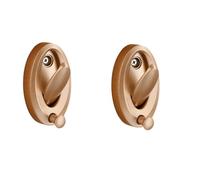 HIRAIDAI Bathroom Hooks 2 Pack Bathroom Space Aluminum Punch-Free Oval Foldable Clothes Hooks - Gold