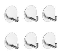 HIRAIDAI Bathroom Hooks for Towels 4 Pack Punch-Free Wall 4.5CM Bathroom Broom Clips - Round Silver - Elephant Trunk Hook