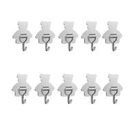 HIRAIDAI Bathroom Hooks Stainless Steel Bear Hook Punch-Free 43Mm Kitchen and Bathroom Door Sticker - 10 Pack