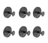 HIRAIDAI Stainless Steel Self-Adhesive Hook 6 Piece Door Wooden Hooks 50Mm Bathroom Towel Punch-Free - Black Marble