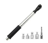 Hiraith 1/2" Offset Extension Wrench for Power Drills, 74ft-lb Torque CR V Steel Extender, Includes 5 Adapters for Tight Spaces, Quick-Release for Automotive & Plumbing