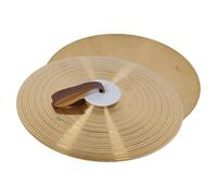 Hiraith 14 Inch Alloy Drum Cymbals, Finger Leather Straps, Double Hand Use Drum Set for Beginners, Students, and Professionals, Short Rich Sound, Accent Effect, Convenient Hold