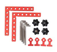Hiraith 2-Pack 90° Aluminum Alloy Right Angle Clamps, Metrics/Imperial Scale Positioning Squares for Woodworking, Welding Projects with 4 Screws & Adjustment Brackets