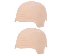 Hiraith 2 Pcs Latex Bald Head Wig Cap for Adults, Teens, and Kids, Latex Bald Cap, Reusable for Cosplay, Zombie, Clown Transformations with 2 Plastic for Parties, Stage Acts (Skin Color)