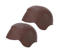 Hiraith 2 Pcs Latex Bald Head Wig Cap for Adults, Teens, and Kids, Latex Bald Cap, Reusable for Cosplay, Zombie, Clown Transformations with 2 Plastic for Parties, Stage Acts (Brown)
