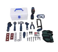 Hiraith 25 Pcs Kids Tool Set Realistic Toddler Construction Set with Electronic Drill for Boys Enhance Hands On Skills