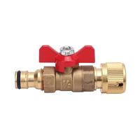 Hiraith 3/8" NPT Brass Quarter-Turn Ball Valve, Female to Male Thread for High Pressure Washer/Car Hose, Leaks-Proof G1/2" Interface, Easy Connect Water Pipe Adapter