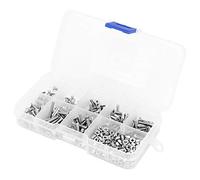 Hiraith 304 Stainless Steel Hex Socket Screw Set, M3 Assorted | Flat head design, resistant, transparent storage box, versatile usage