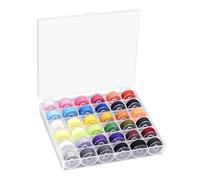 Hiraith 36Pcs Assorted Color Transparent Plastic Polyester Machine Household Bobbin Thread Set with Pre Wound Bobbins for Sewing, Great Women
